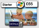 Starter 100 MB - £65.00 per year.